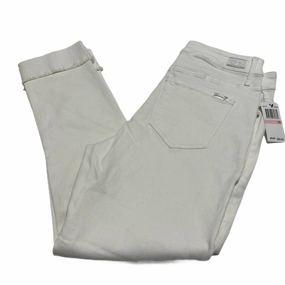 WHITE Seven 7 Slim Straight Rolled Cuff Jeans - Picture 11 of 12